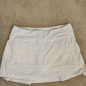 Lululemon White Pace Rival Skirt